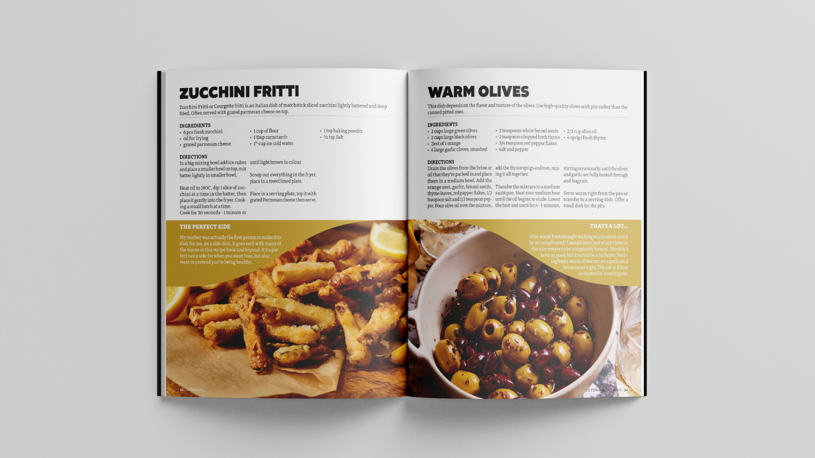 Recipe book spread